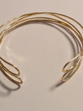 Elegant Gold-Tone Multi-Band Women’s Cuff Bracelet